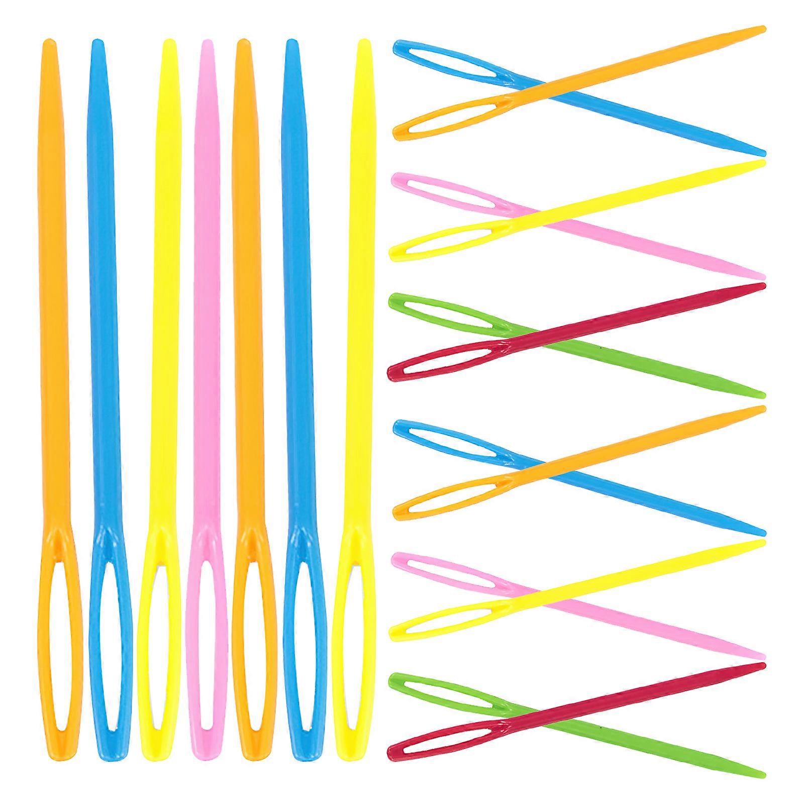 Plastic Large Eye Sewing Needles for Sewing Use 80Pcs Safety Tools