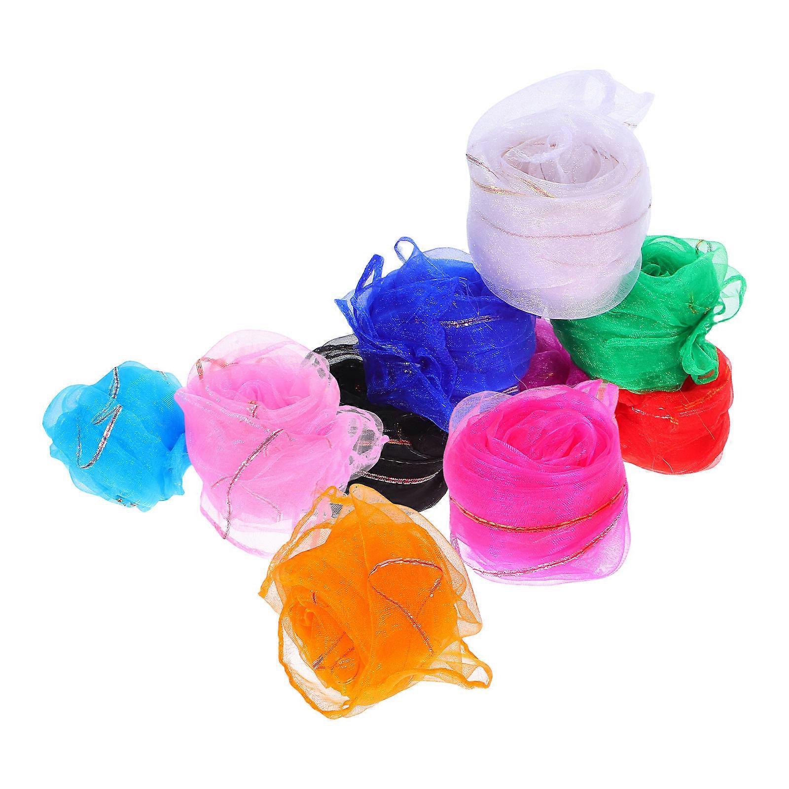 Dance Scarvs Performance Prop Gauze Stage Dancing Compact Lightweight 10Pcs