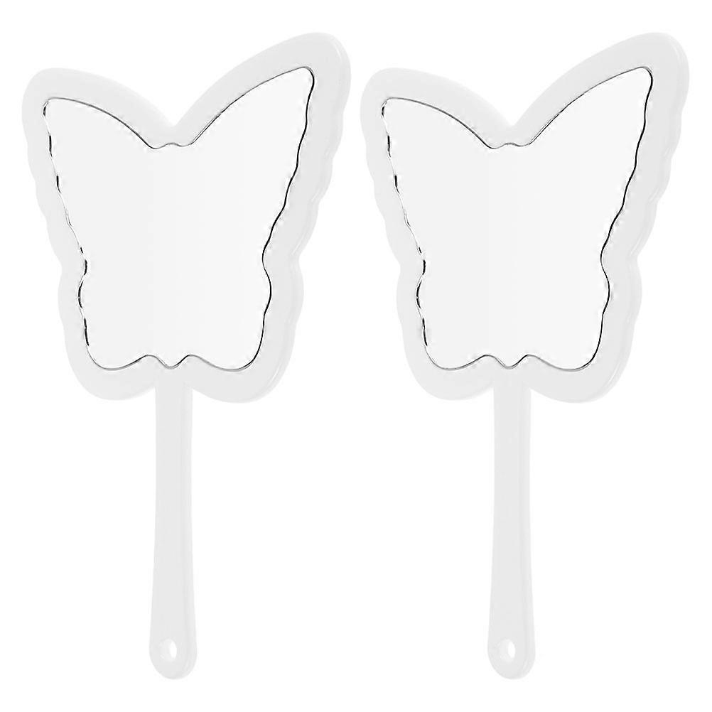 Butterfly Shaped Hand Held Mirror for Makeup Portable with Handle