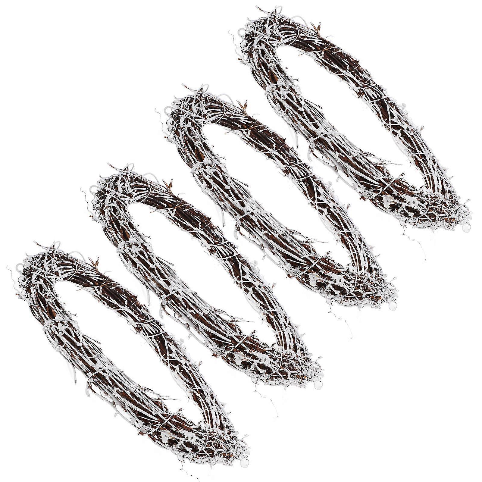 White Rattan Wreath Frame for DIY 4Pcs Round Rattan Wreath Craft Ring