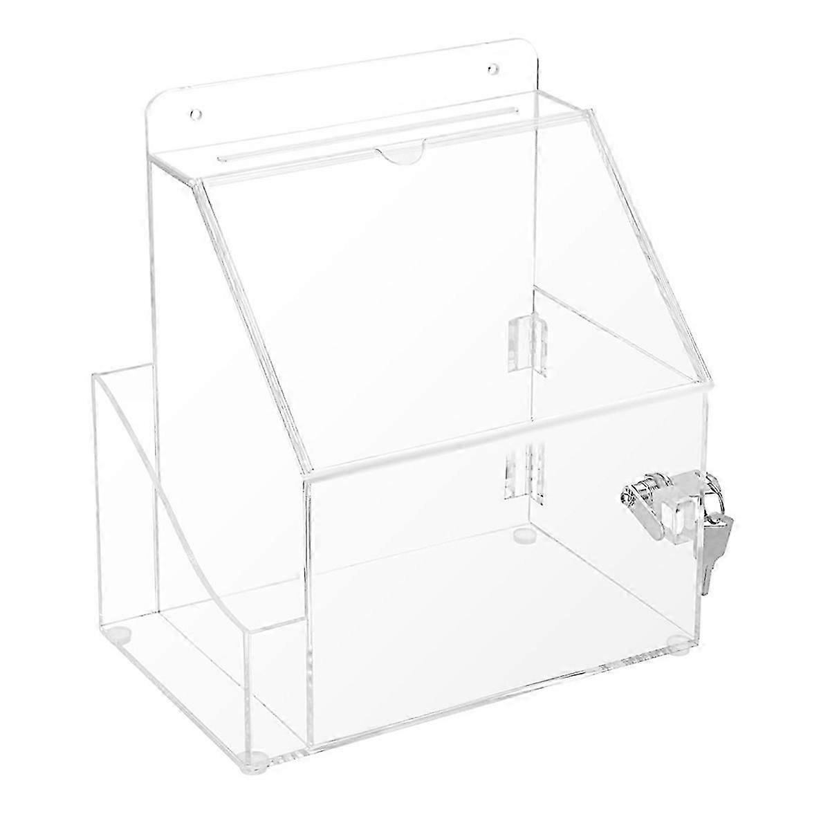 Suggestion Box with Lock Wall Mounted Donation Box Transparent