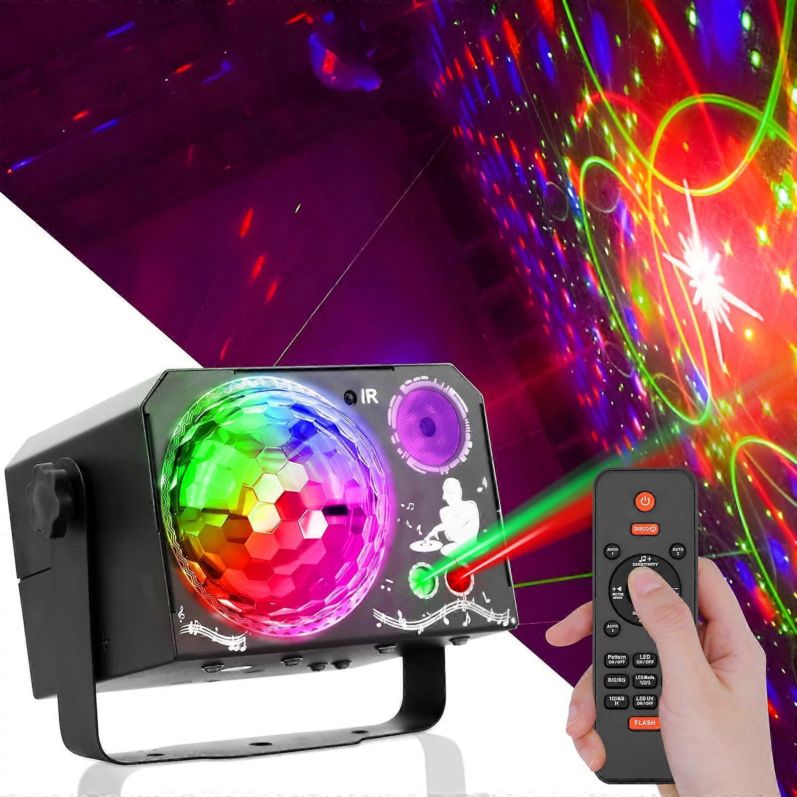 Party Lights Disco Ball Light with 64 Patterns, Sound Activated LED for DJ Stage Karaoke and Home Parties