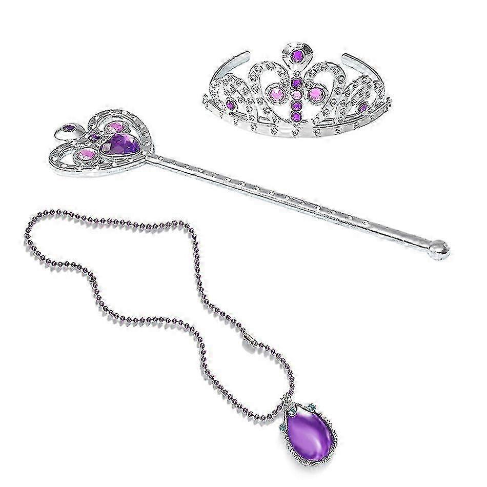 דיסני רפונזל כפפות נסיכה שרביט כתר סט תכשיטים רפונזל פאה צמה לשמלת נסיכה בגדים אביזרי קוספליי