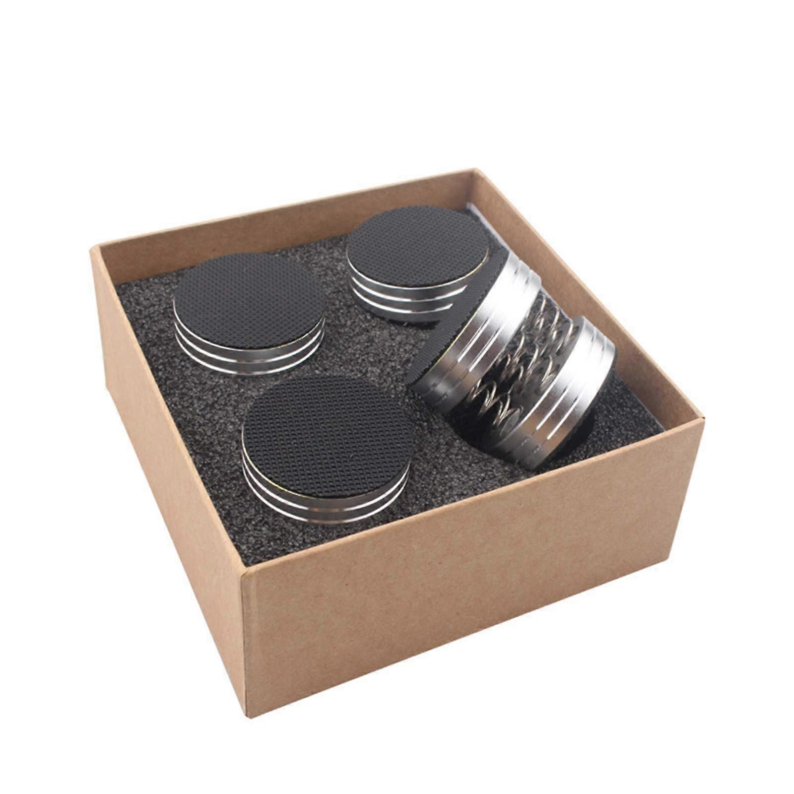 CD Player Chassis Steel Beads Vibration Absorption Stand for Audio Equipment Silver Finish, Durable Design, Adjustable Height