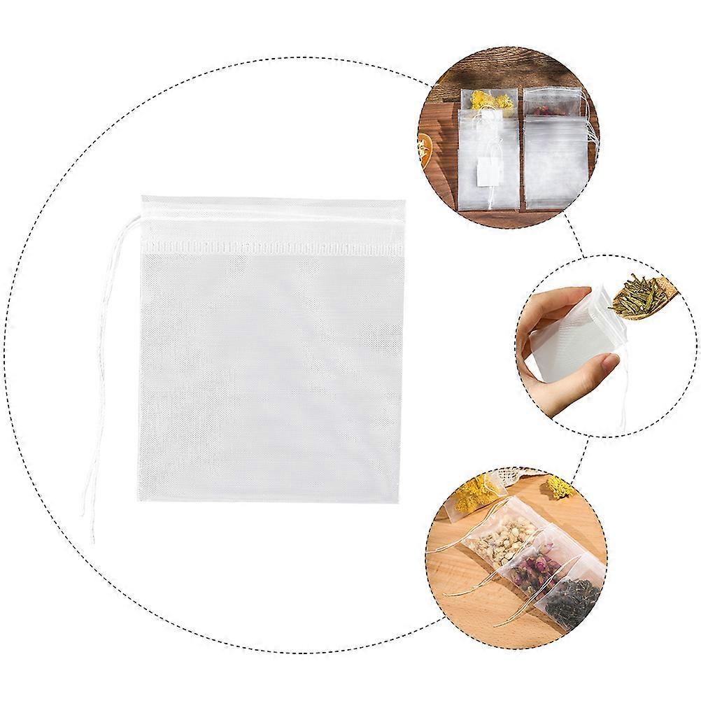 Nylon Tea Filter Bag White Drawstring Tea Infuser for Storage Use 1Set