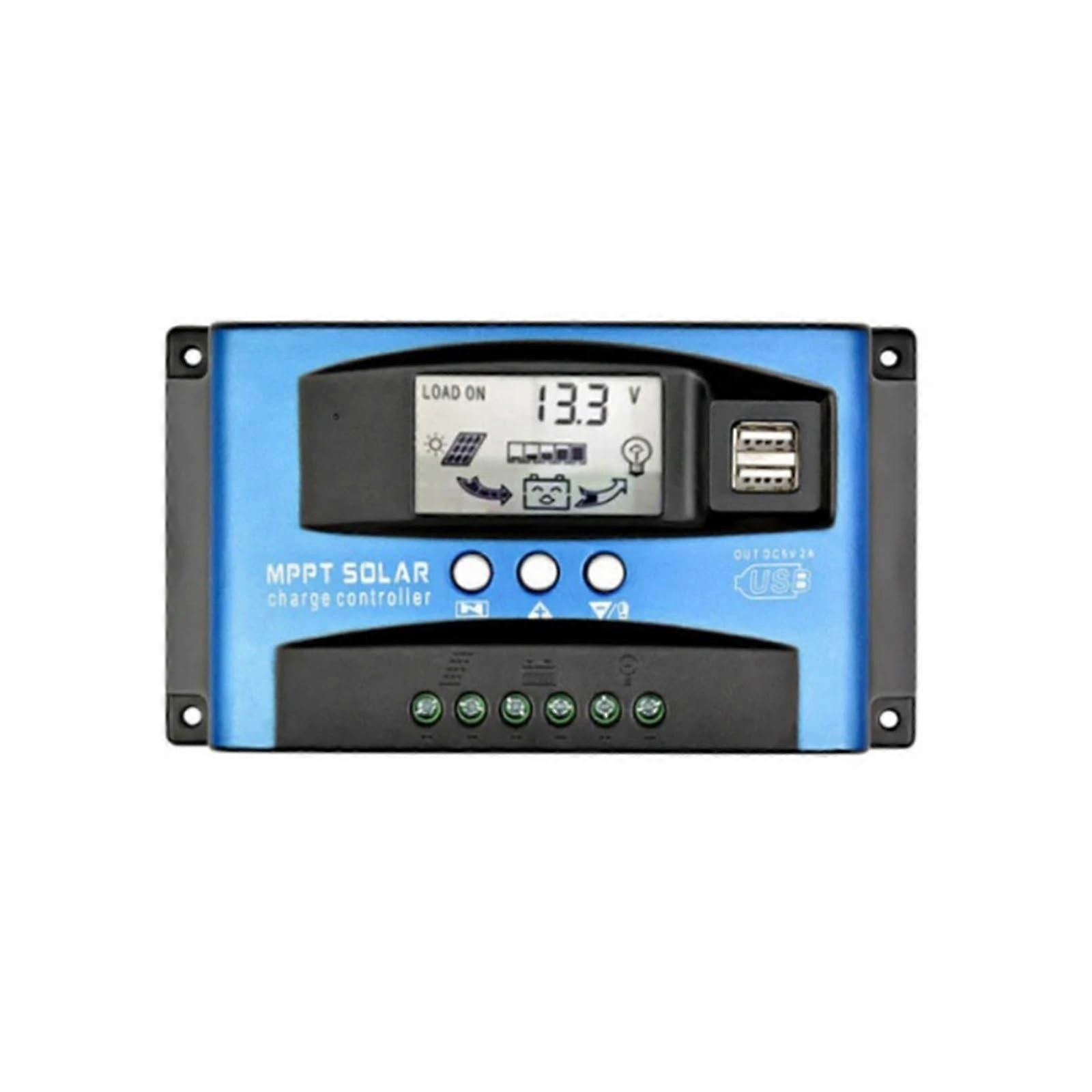 Solar Charge Controller MPPT LCD Display 100A 12V 24V Dual USB Solar Panel Battery Regulator