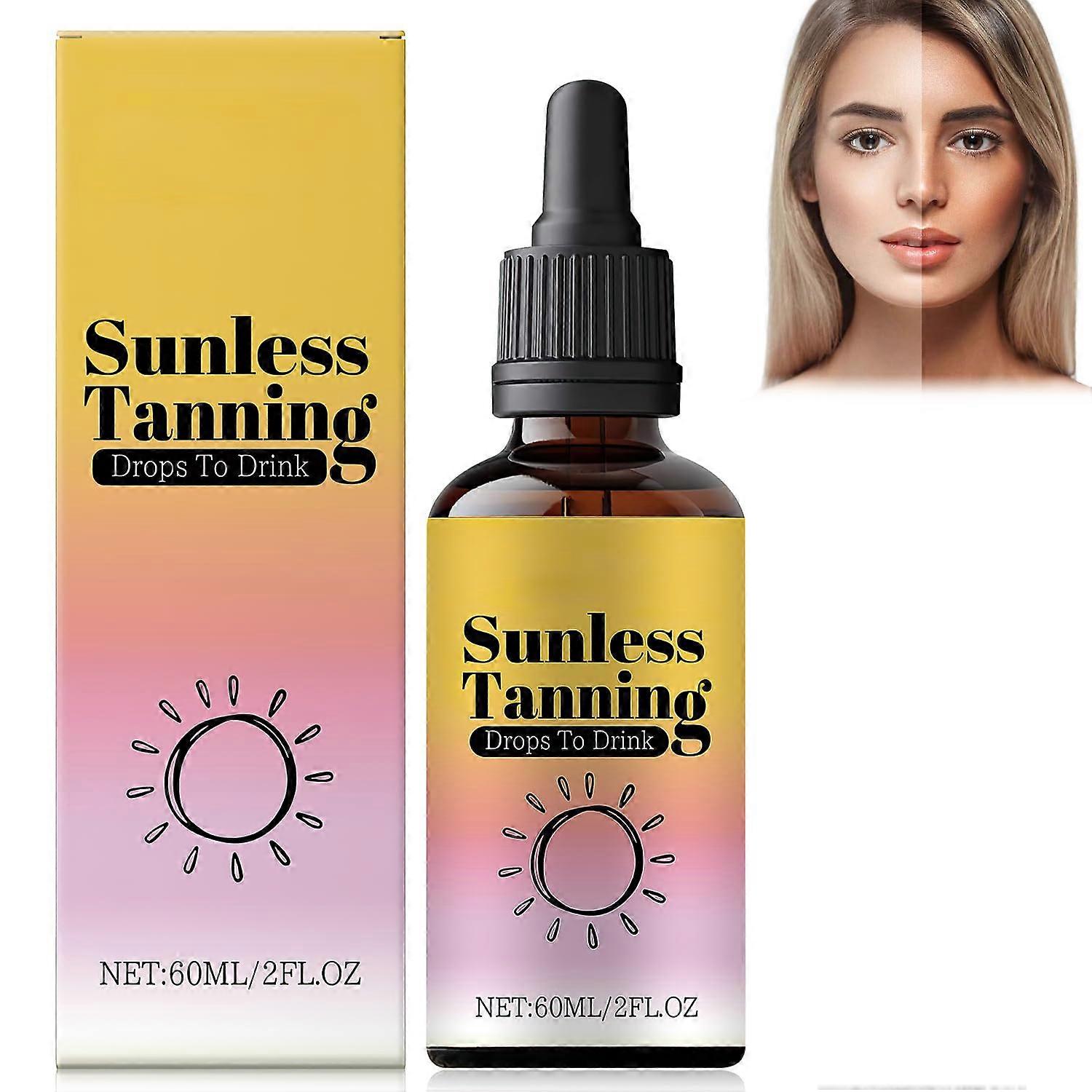 Self Tanning Drops for Face and Body with Natural Sunless Glow and Deep Hydration, 60ml