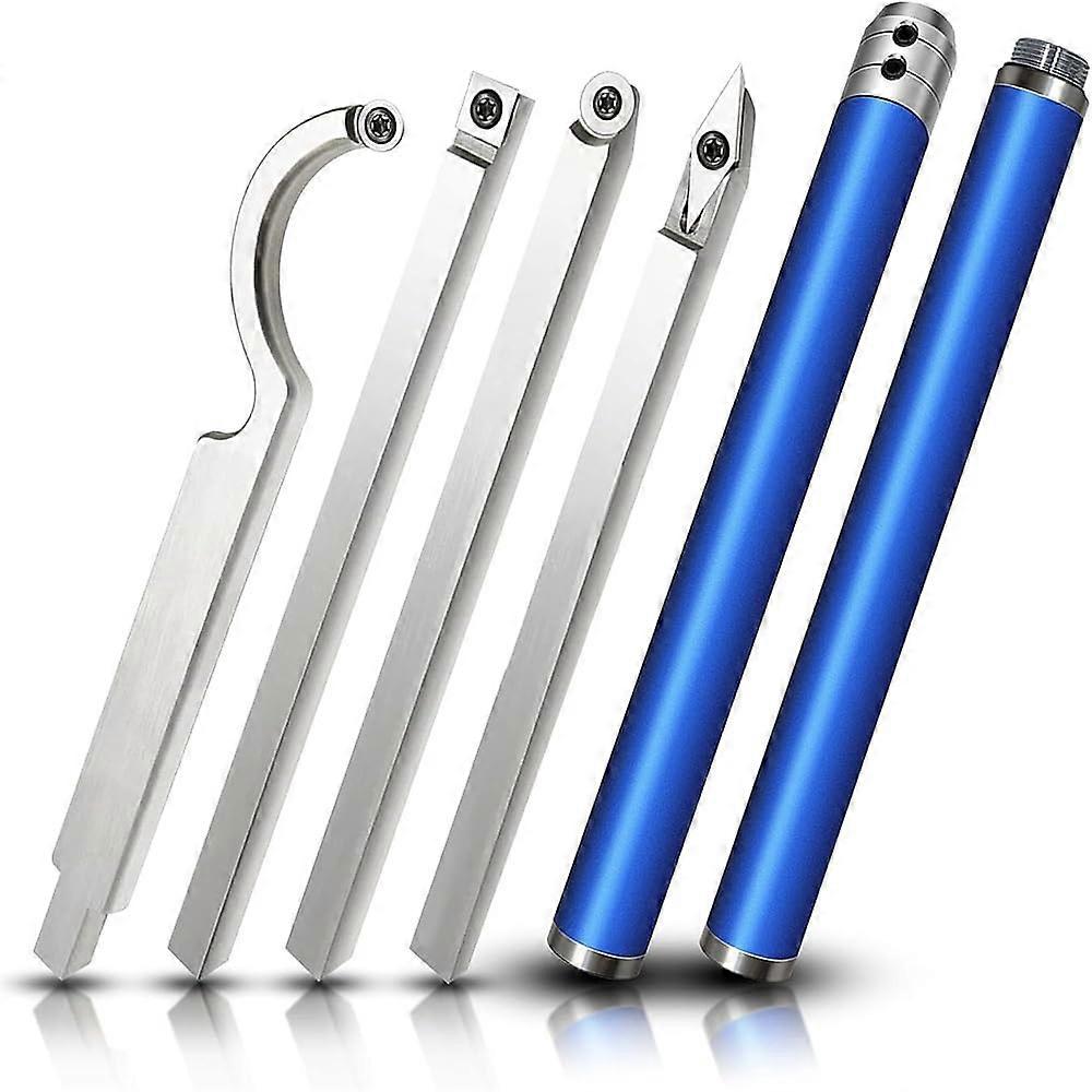 Woodturning Tools Set with Tungsten Carbide Tips, Interchangeable Handle, Ergonomic Grip, Aluminum Case