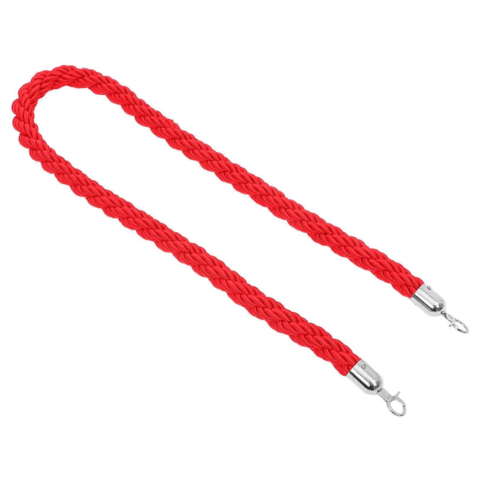 Red Velvet Crowd Control Rope with Elegant Twisted Design for Hotel and Event Queue Divider