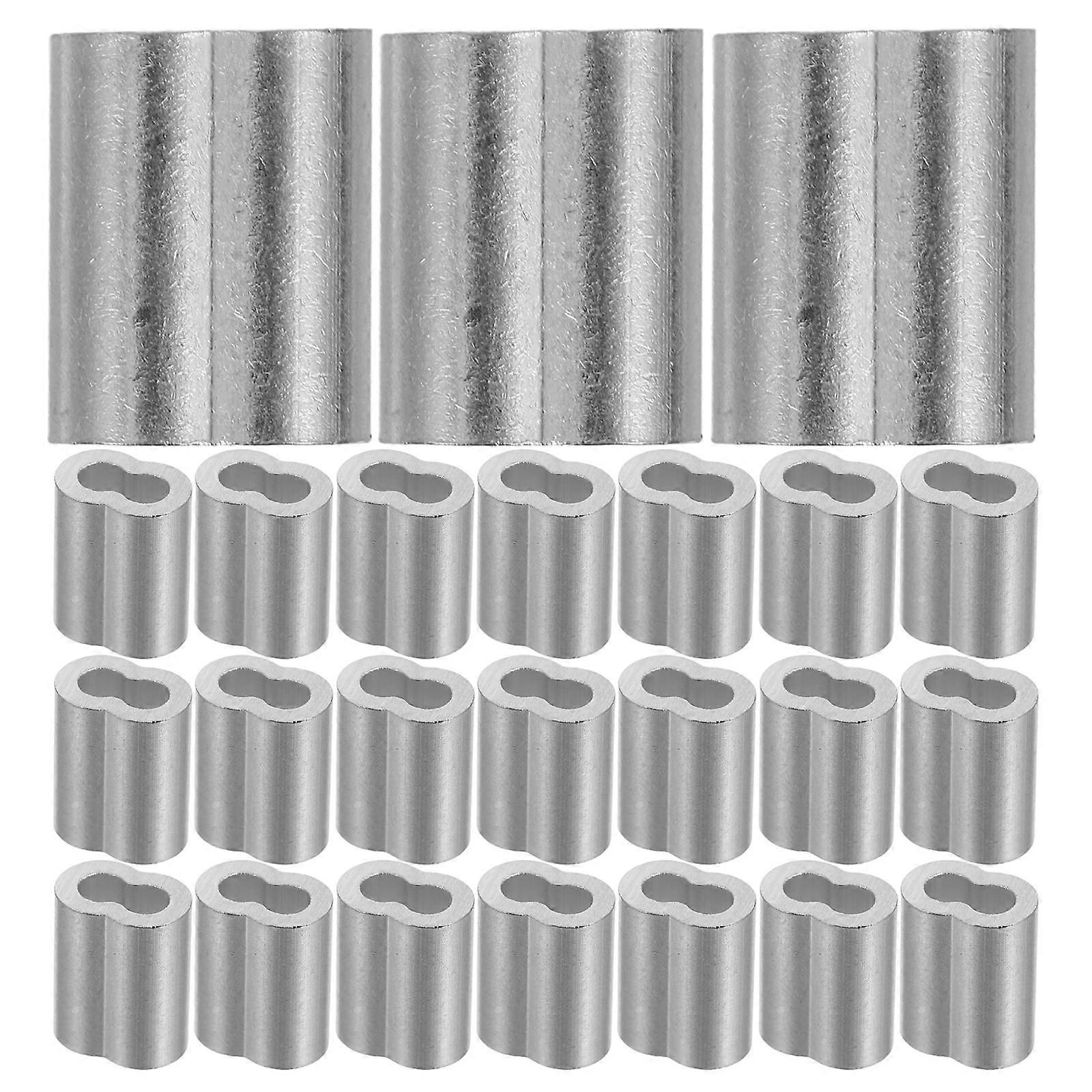 Aluminum Wire Rope Double Hole Crimping Sleeves for Cable 100Pcs Set