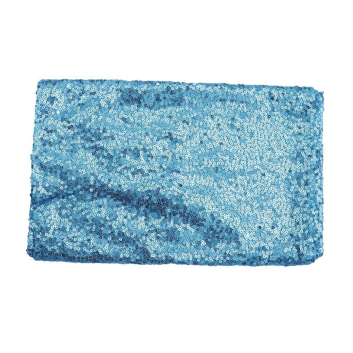 Party Supplies Sequin Table Runner for Wedding 2Pcs Sky Blue Table Cover