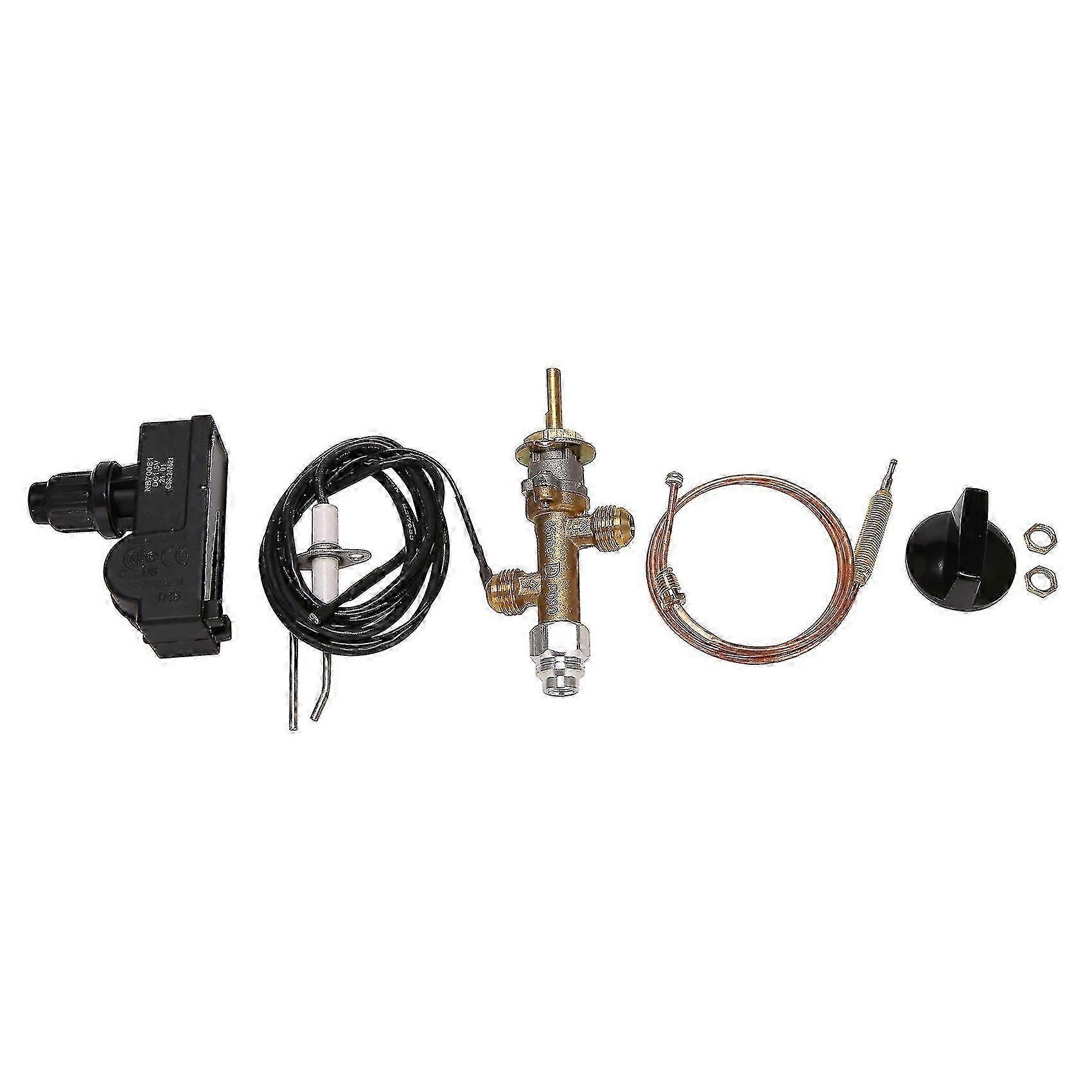 Low Pressure Propane Gas Fireplace Fire Pit Safety Control Valve Kit, Push Button Ignition Kit for