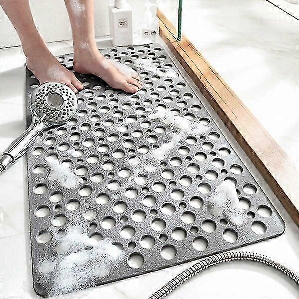 Anti-slip Bathroom Mat, 75x43cm Grey, Pvc Material, Foldable