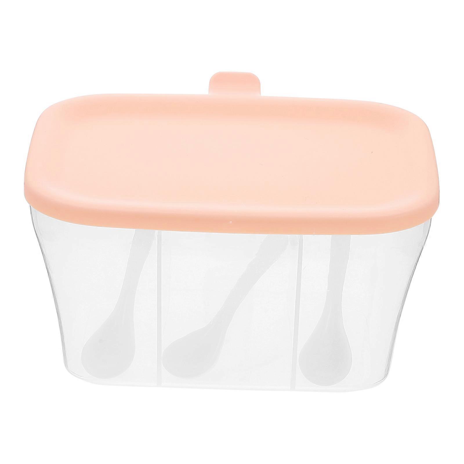 Pink Plastic Spice Box with Lids for Storage seasoning containers with good airtightness 4.33x3.15x2.95 inches