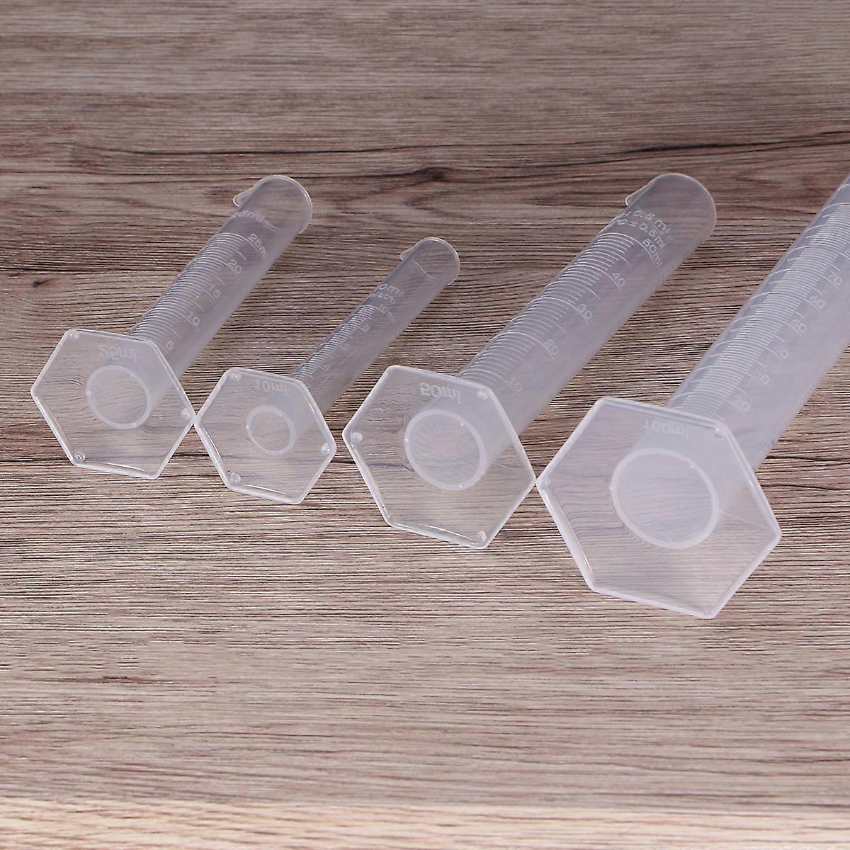 Transparent Graduated Measuring Cylinder Plastic for Lab Use 5Pcs Set