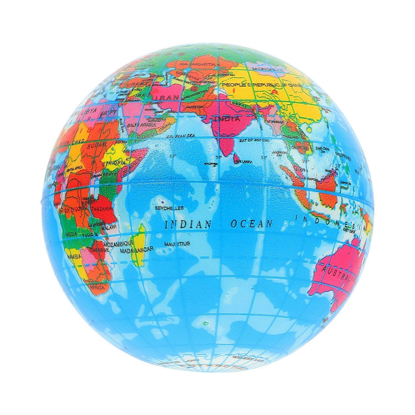 Globe Pattern Decompression Toy Ball Anti-stress 10x10cm Assorted Color Improve Concentration 1Pc