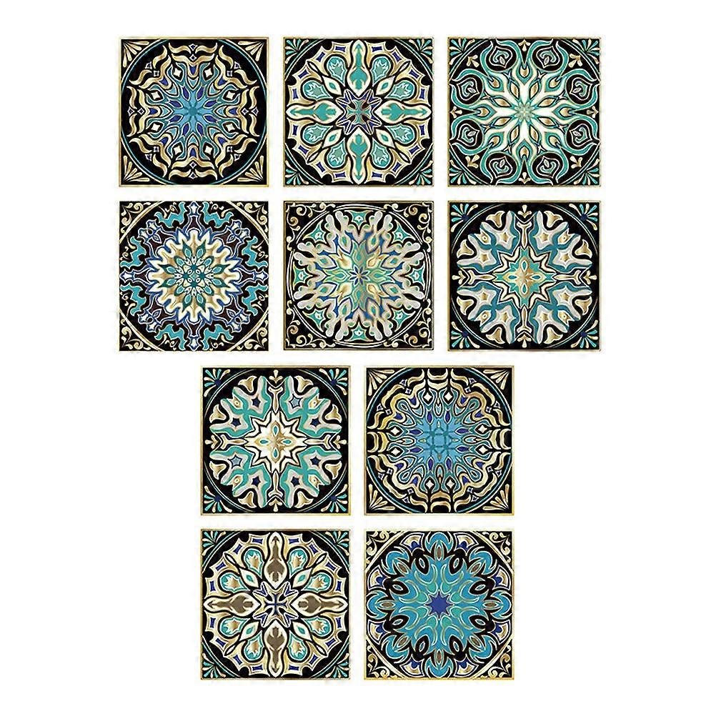 Decorative Mandala Tile Stickers for Wall Paste Use 10Pcs Set