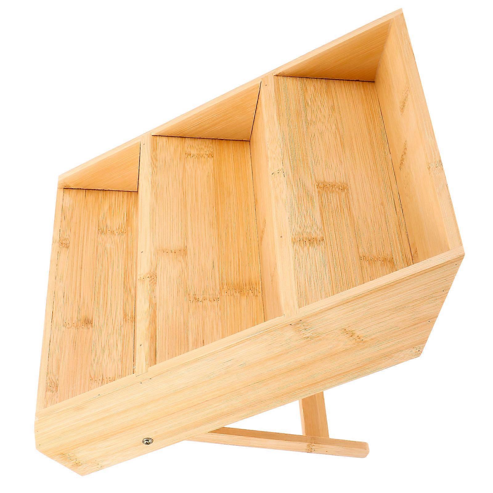 3-Tier Kitchen Spice Rack Bamboo Holder for Home Storage