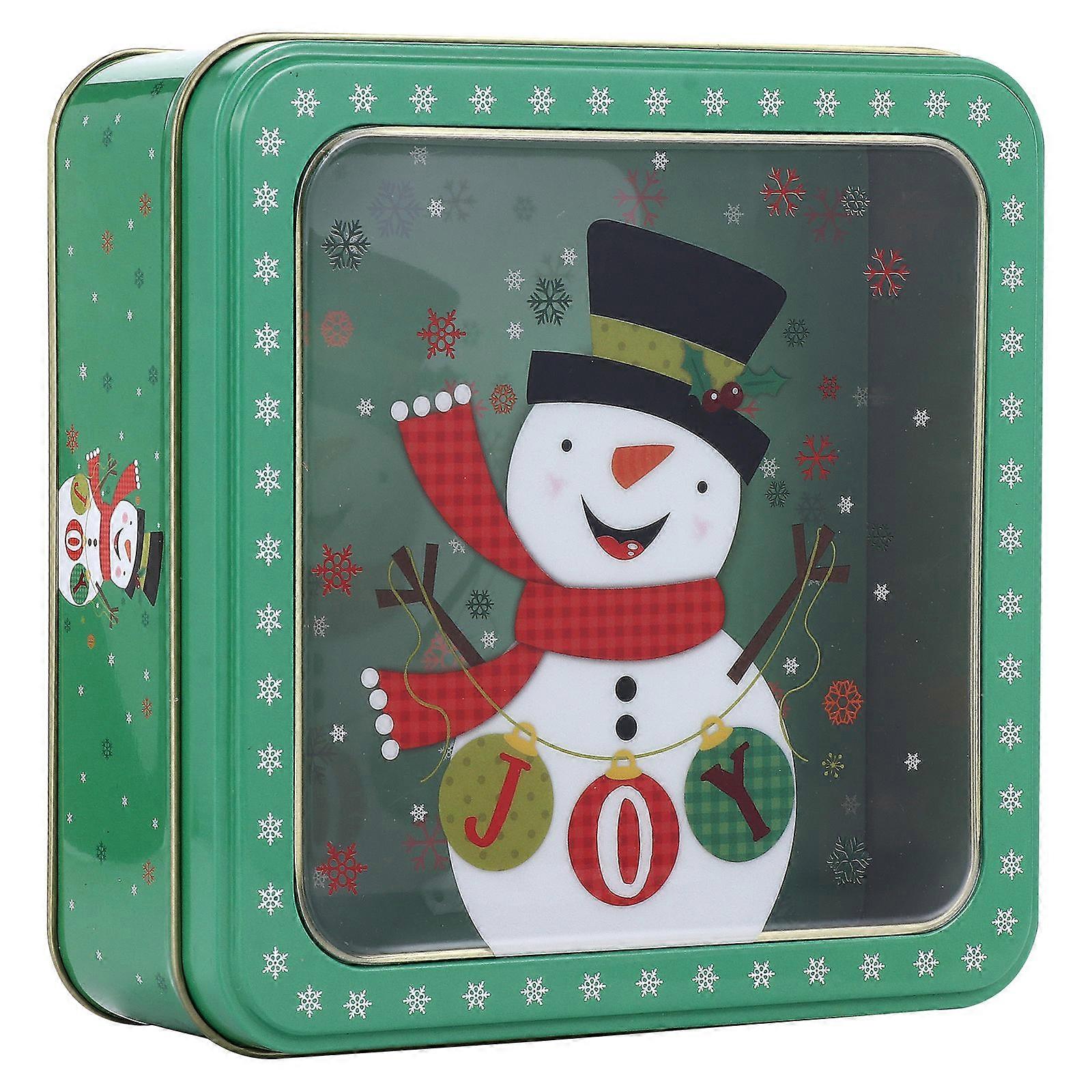 Candy Gift Box Tinplate Christmas Box for Storing Candy 1Pcs Green
