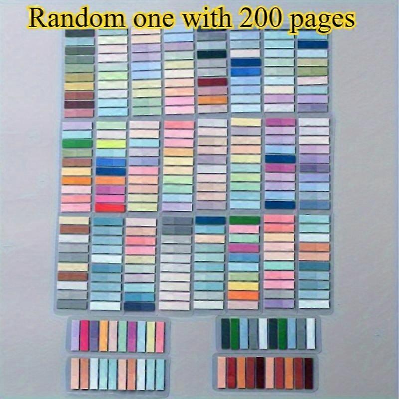 European Retro Fluorescent PET Transparent Self-Adhesive Sticky Notes - Morandi Color-Coded Rectangular Index Labels