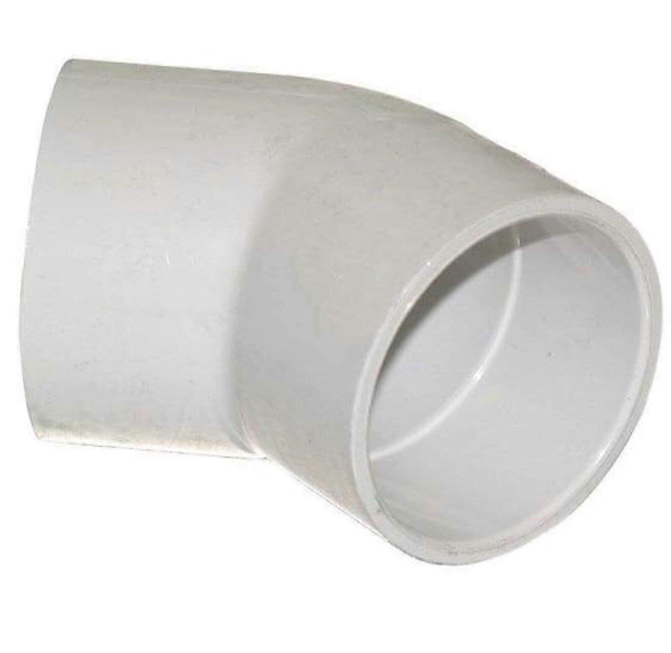 PVC Spa Pipe Fitting 2 Inch Slip x Slip 45 Degree Elbow LeakProof Durable PVC Construction
