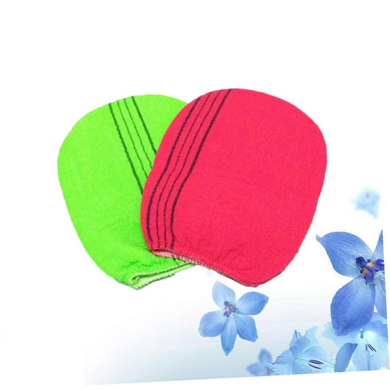 2pcs Exfoliating Bath Gloves for Deep Cleansing and Rich Foaming Skin Circulation Boost
