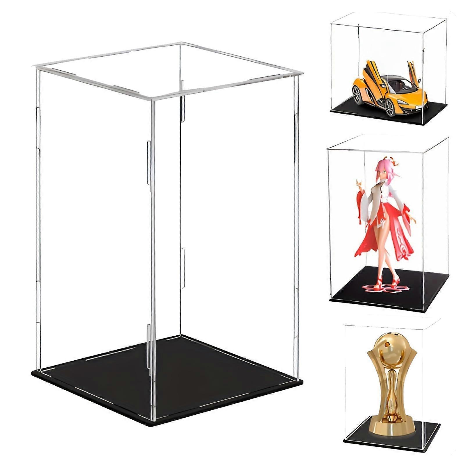 Clear Acrylic Display Case 10x20x60cm Dustproof Stackable Box for Figures Models Collectibles
