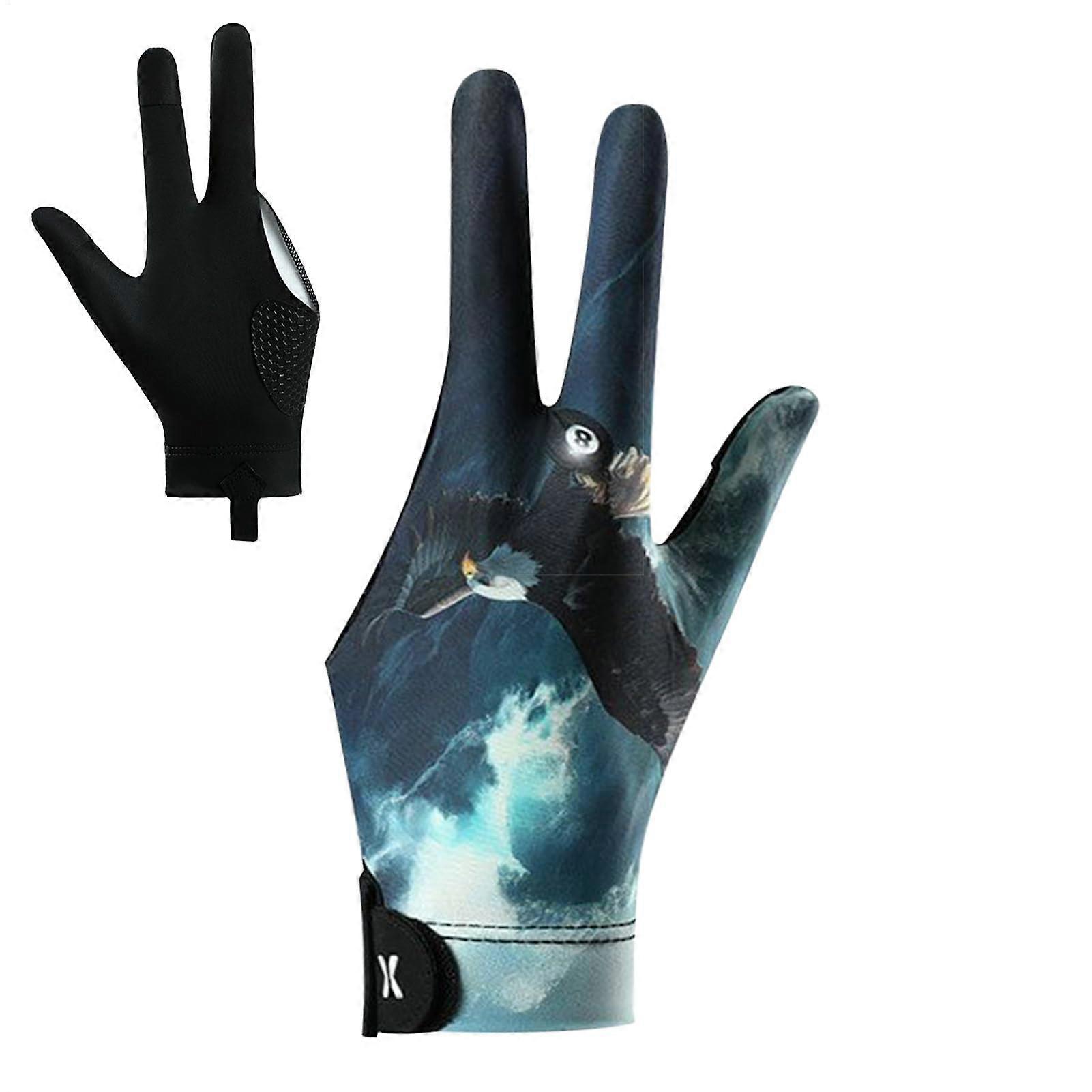 Billiard Glove Left Hand 3 Finger Adjustable Elastic Pool Cue Glove for Precise Grip Control