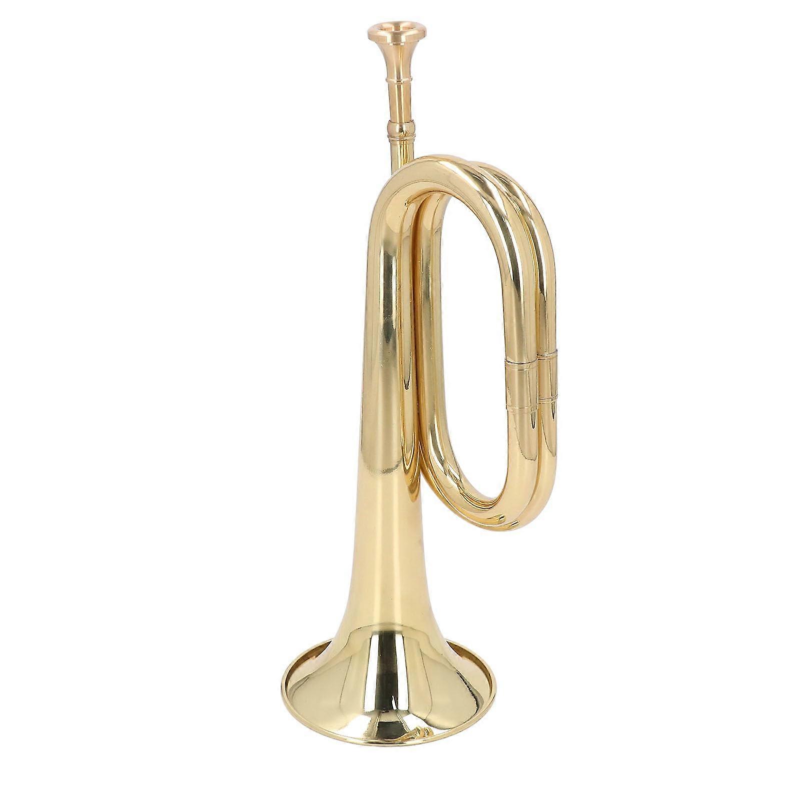 C Key Trumpet Thickened Brass Gold Lacquer Smooth Valves for Beginner Marching Band Bugle