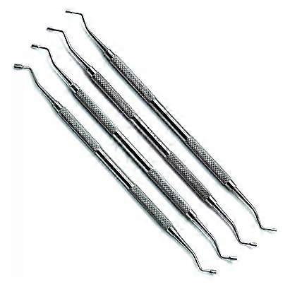 4Piece Dental Restorative Instruments with Precision Placement Ends and Comfort Grip for Dentists