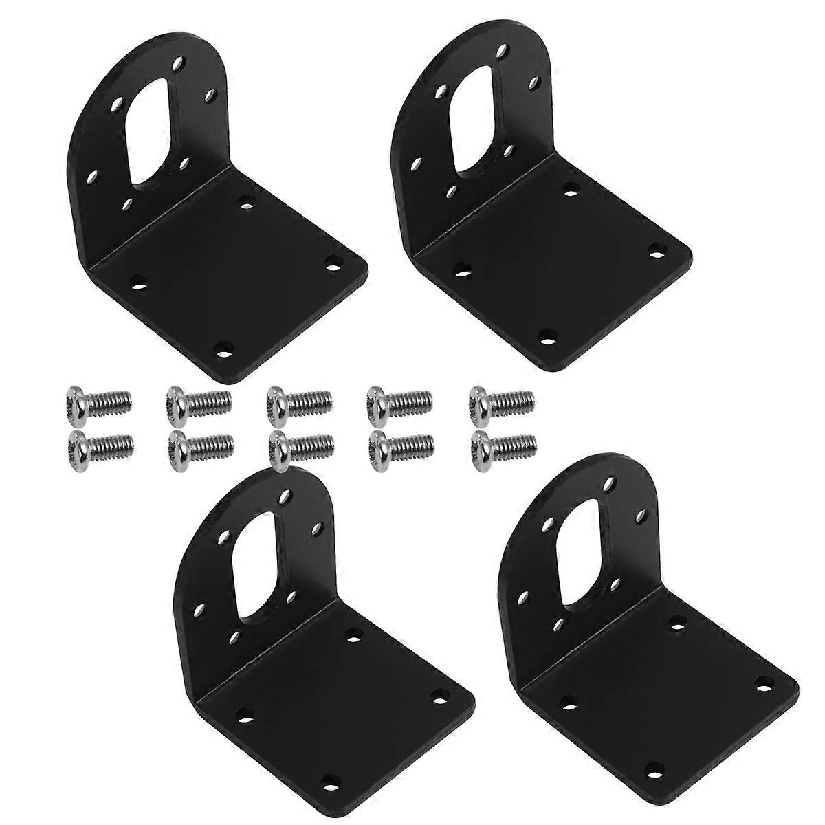 4Set Black Motor Bracket Suitable For DIY Projects Durable Assembly Components