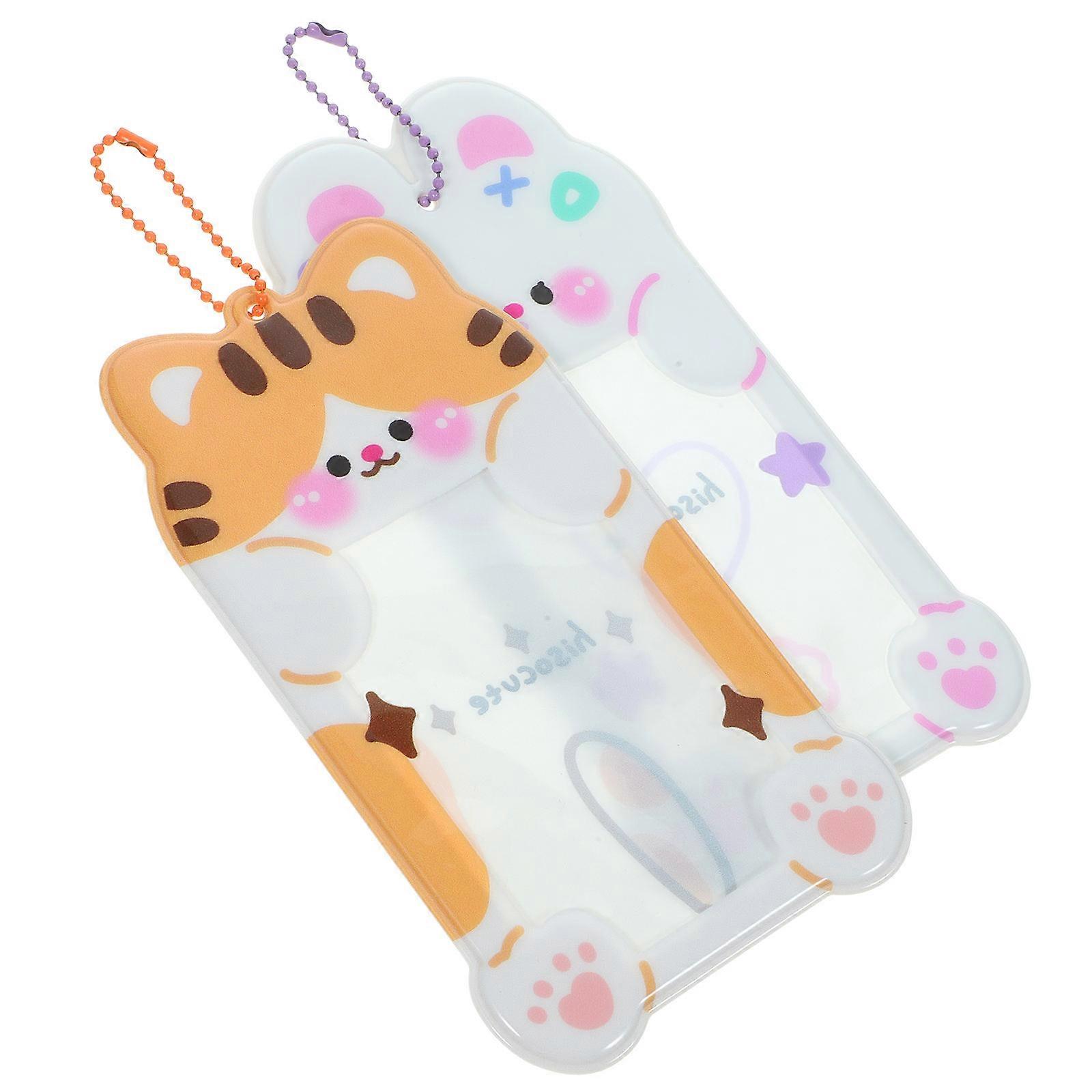 Cartoon Card Protector Clear Card Holder for Decor 2Pcs PVC Material