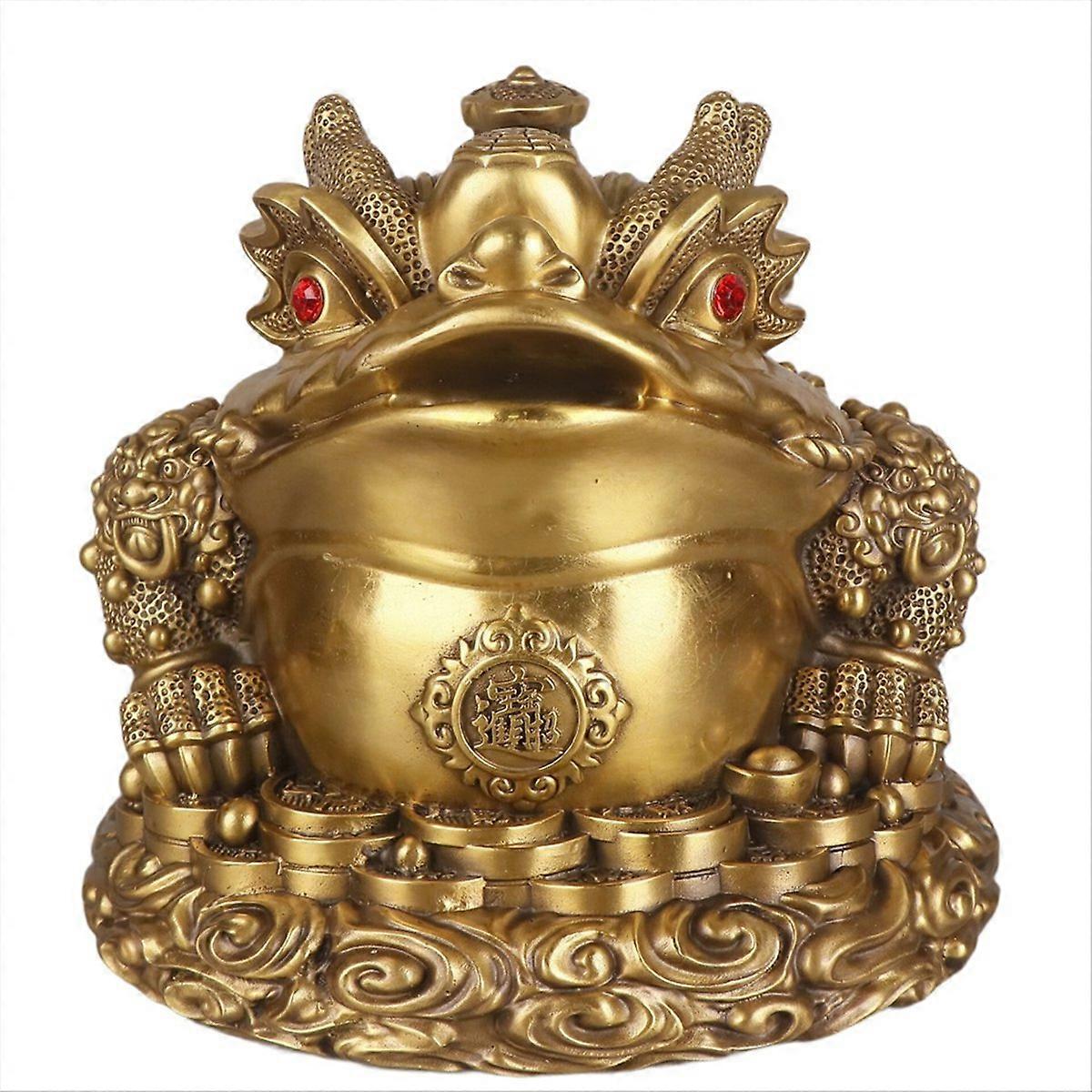 Feng Shui Copper Animal Toad Ornament Three-Legged