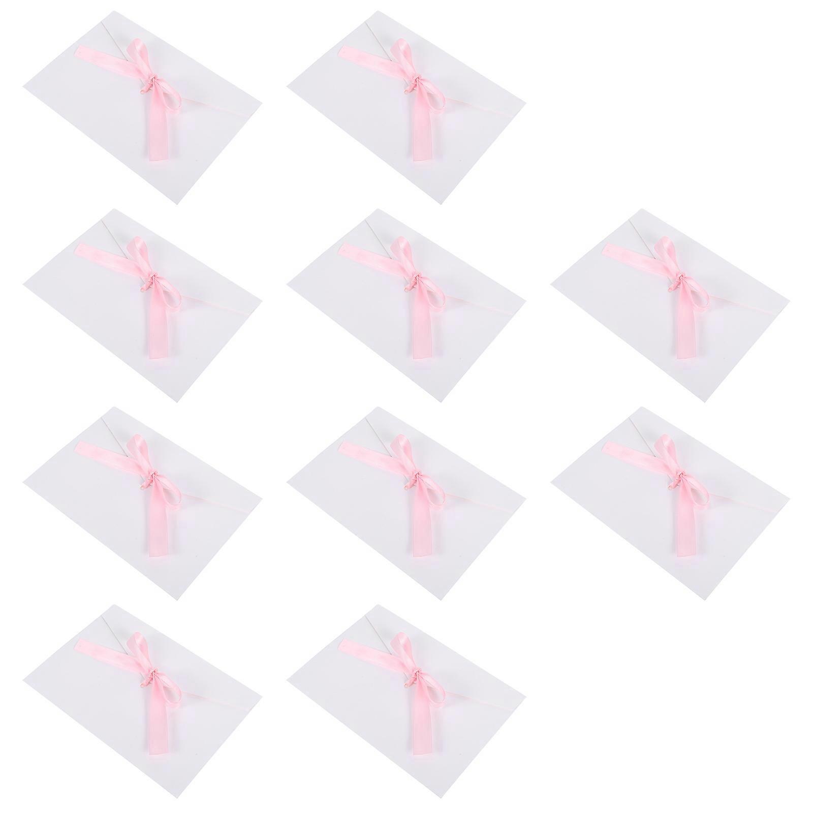Creative Bow Envelopes Retro Invitation Cards for Wedding Use 10Pcs White