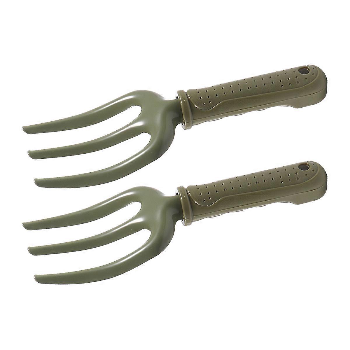 Planting Fork Gardening Tool for Weeding with 2Pcs Hand Rake Tools