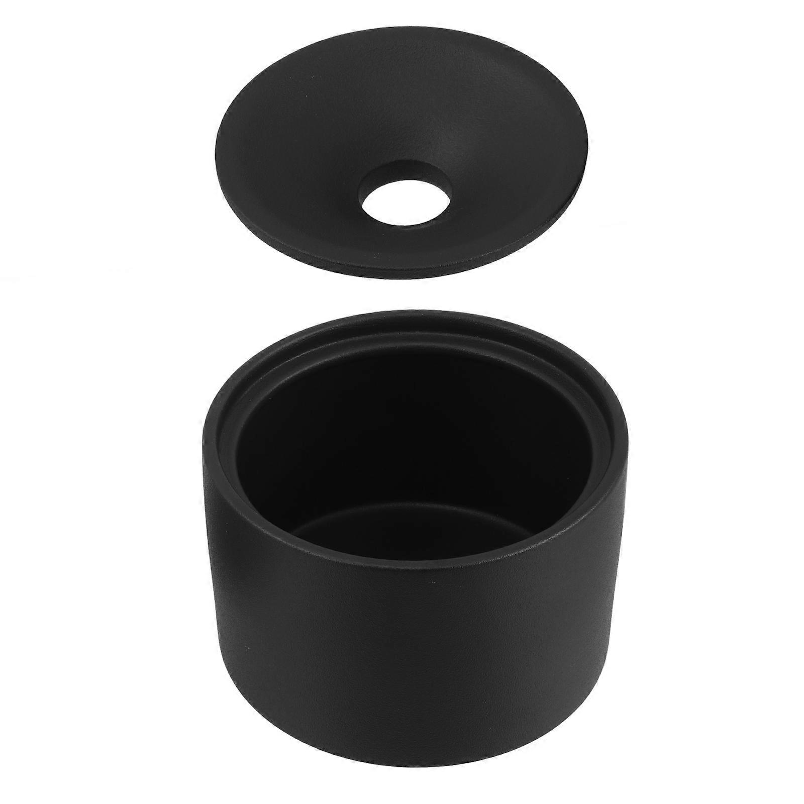 3Pcs Black Ceramic Ashtray for Storage with Lid Large Capacity