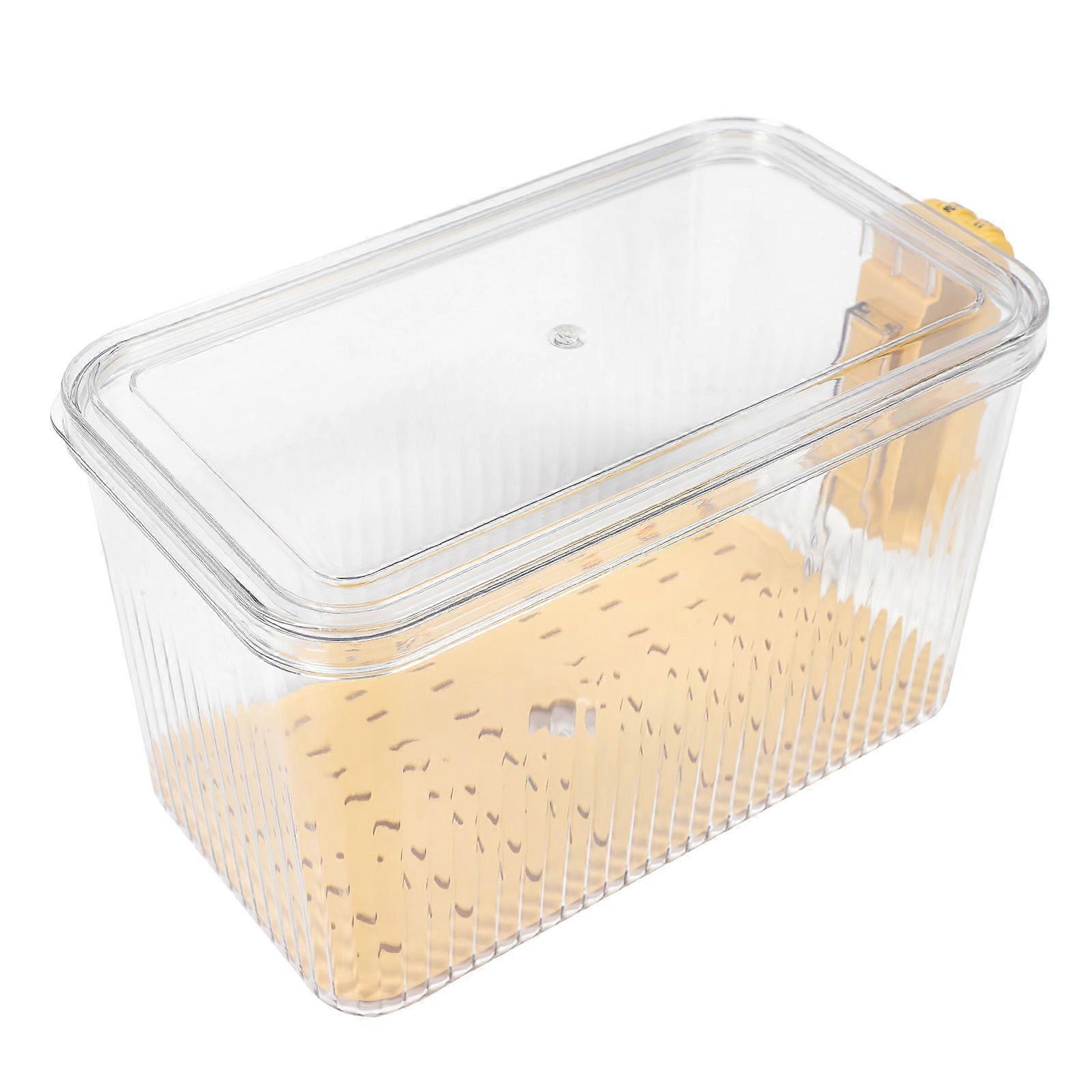 Yellow Bread Box Made of Plastic for Fresh Keep Bread Box Toast Storage Container