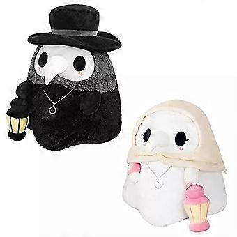Set di coppia di peluche del Dottore della Peste con effetto luminoso, morbidi pupazzi di peluche da collezione