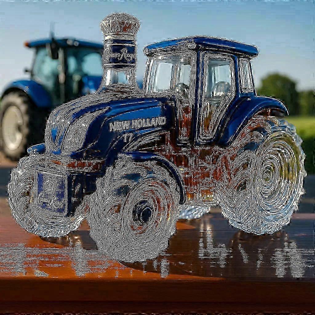 Tractor Shape Whiskey Bottle - Creative Tractor Theme Empty 10 Oz Novelty Bottle