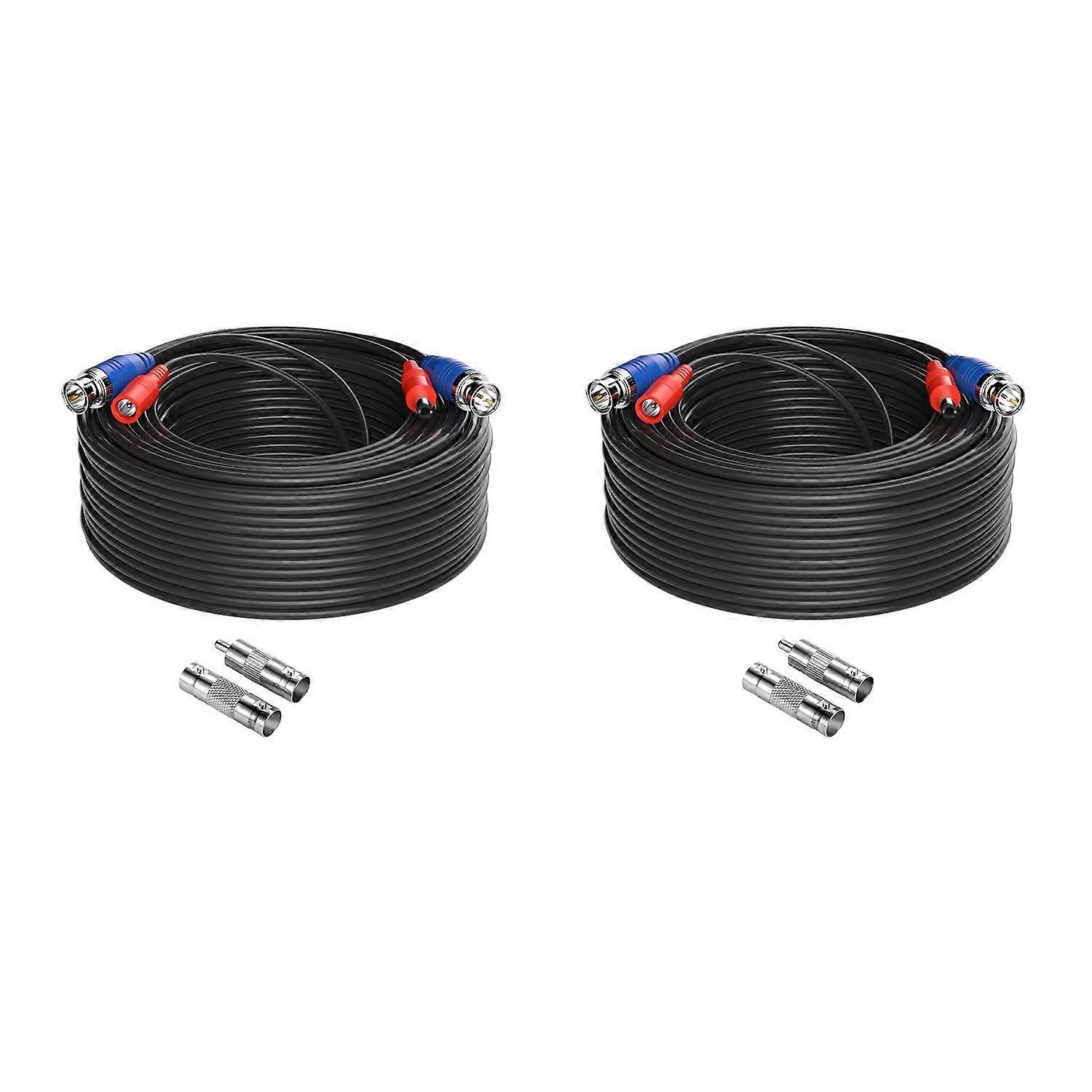 2 Pack 100ft BNC Security Camera Cable Video Power in One for CCTV Surveillance Systems