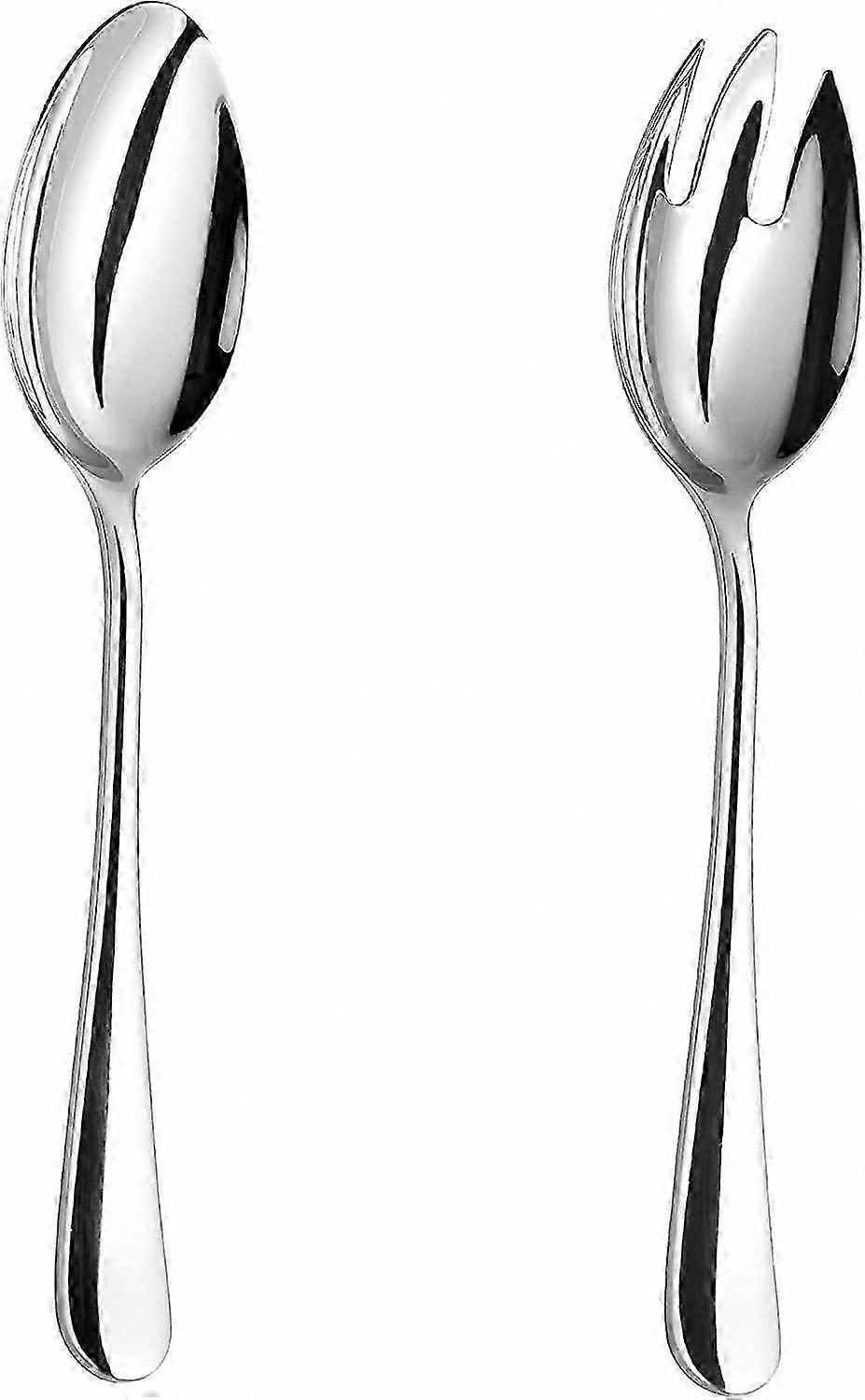 Stainless Steel Salad Serving Set with Spoon and Fork