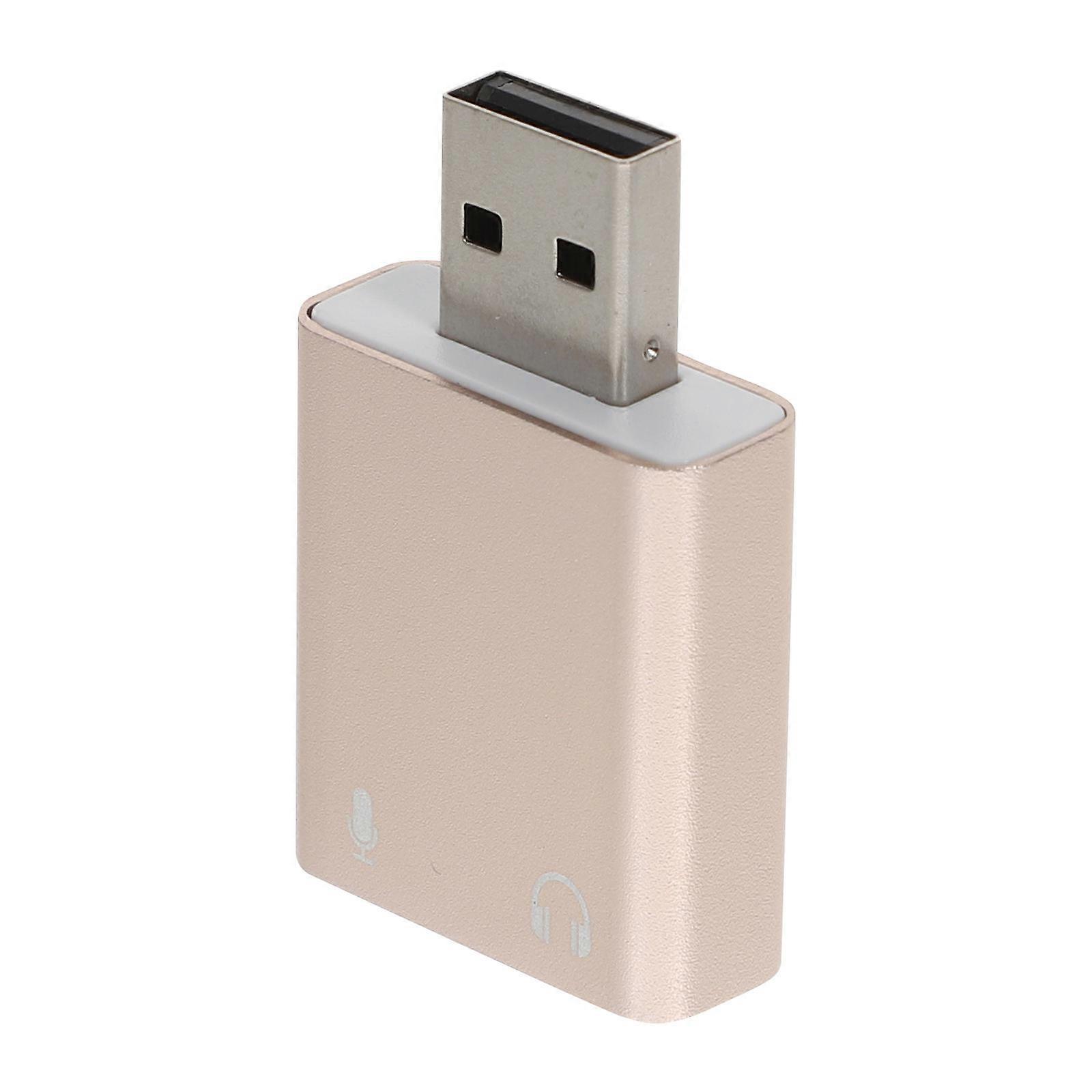 USB Audio Interface Sound Card 7.1 with Microphone Jack for Computer 2Pcs