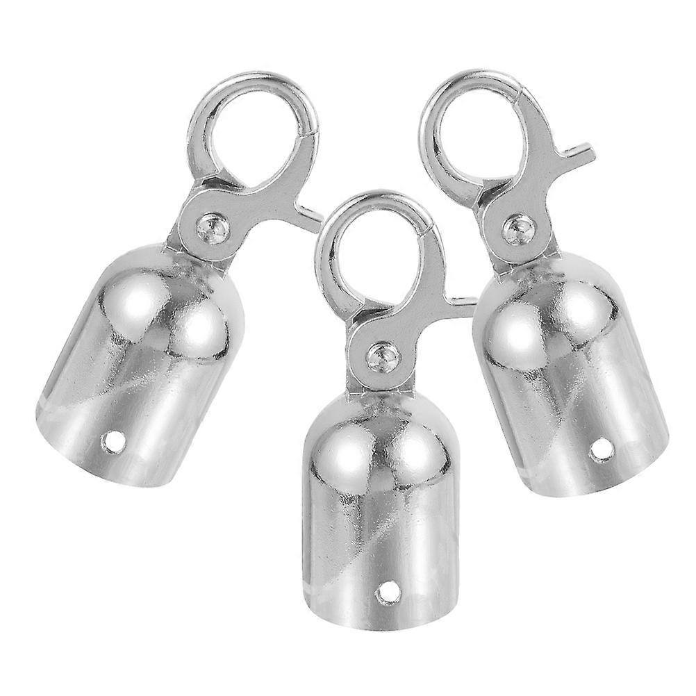 Handrails Cord Locks Rope End Stop Silver for 3Pcs Crowd Control Posts