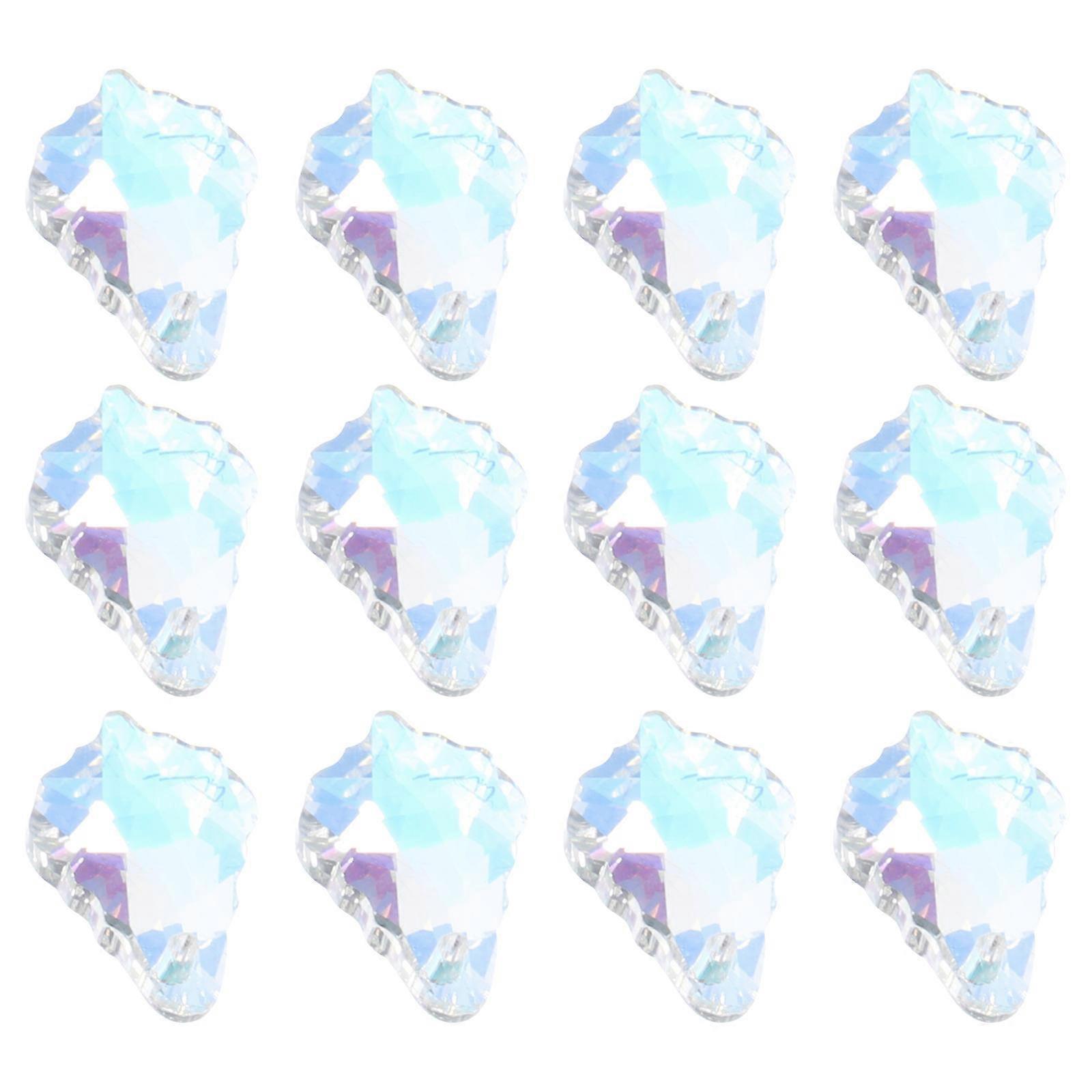 Crystal Maple Leaf Pendants for Window Prisms 24Pcs Transparent Leafs