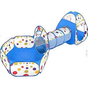 Tenda infantil 3 em 1 com túnel dobrável, estilo bola, para uso interno.