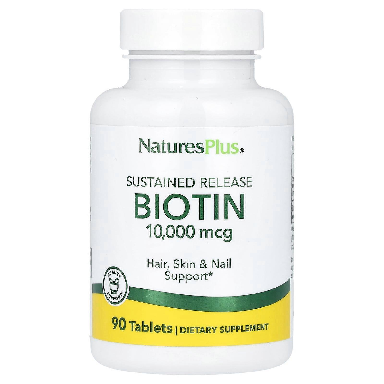 NaturesPlus, Biotin, Sustained Release, 10,000 mcg, 90 Tablets