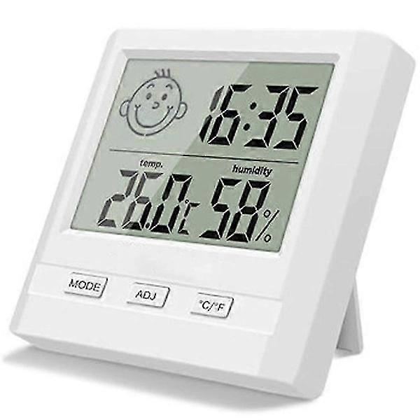 Digital Indoor Hygrometer Thermometer with Time Display - Perfect