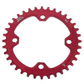 32/34/36/38T BCD 104 Mountain Bike Steel Single Crank Chain Ring Repair Parts (Red 36T)