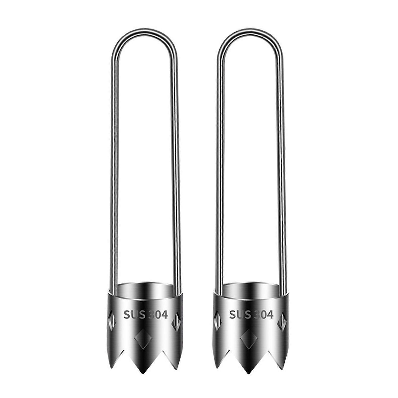 Silver Red Core Remover Set - Compact & Space Saving - for Gift & Kitchen Drawer - Practical