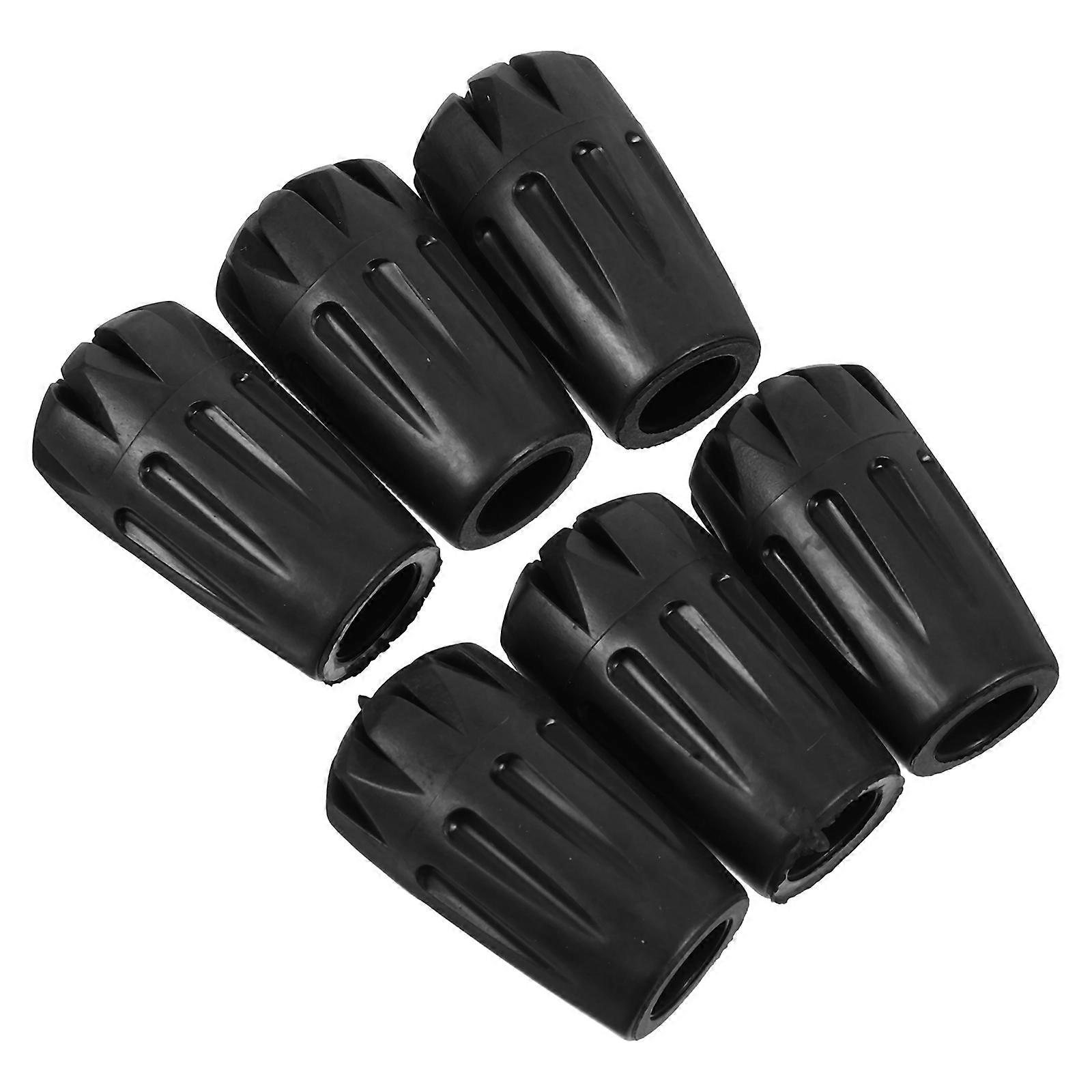 Durable PVC Trekking Pole Tips Replacement for Walking Stick 6Pcs Pack